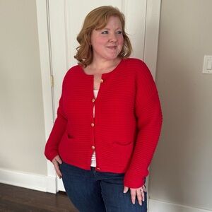 Chic Soul Red Cardigan